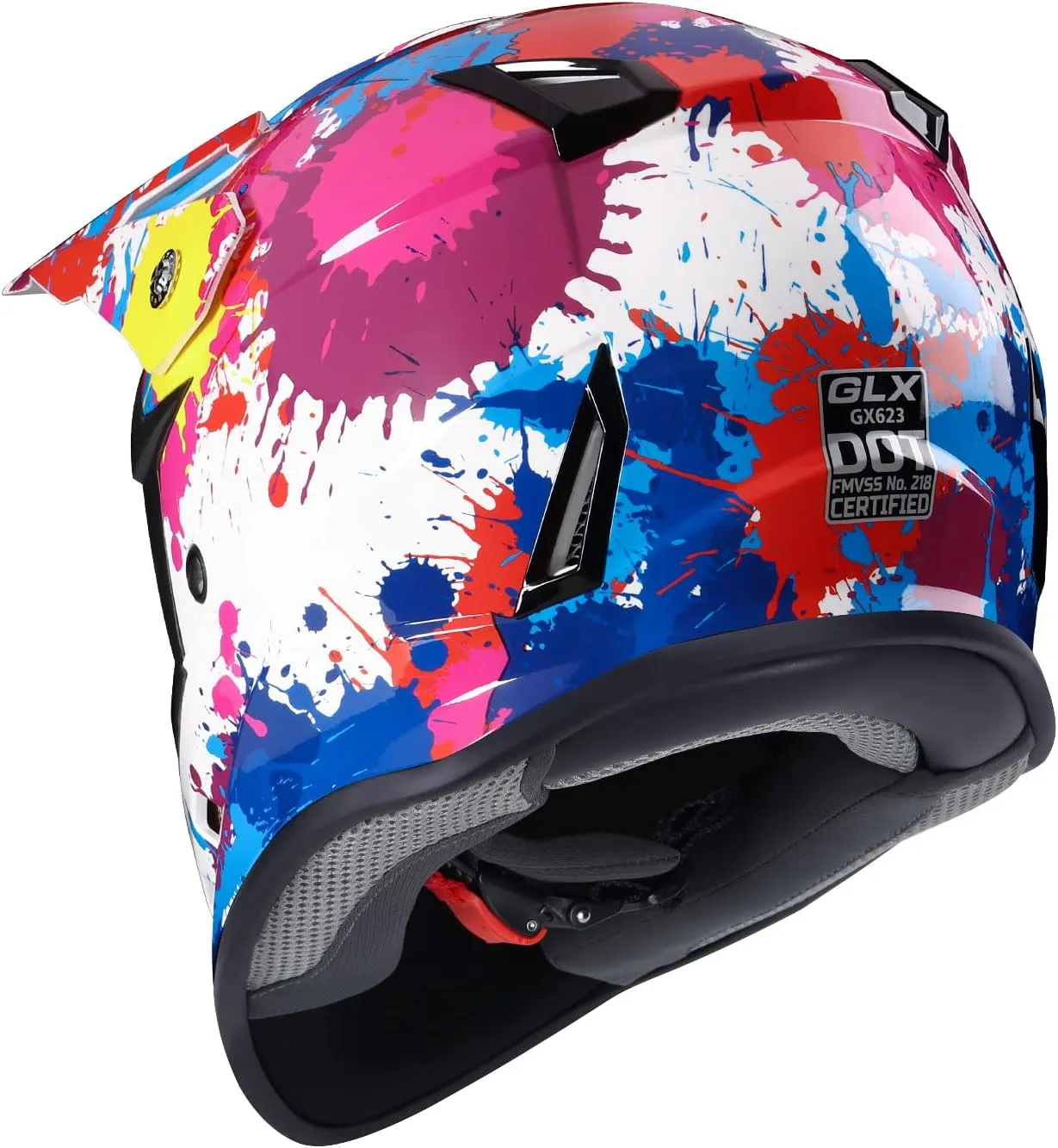 GLX GX623 Youth ATV/Dirt Bike Helmet Combo - Graffiti, Medium - DOT