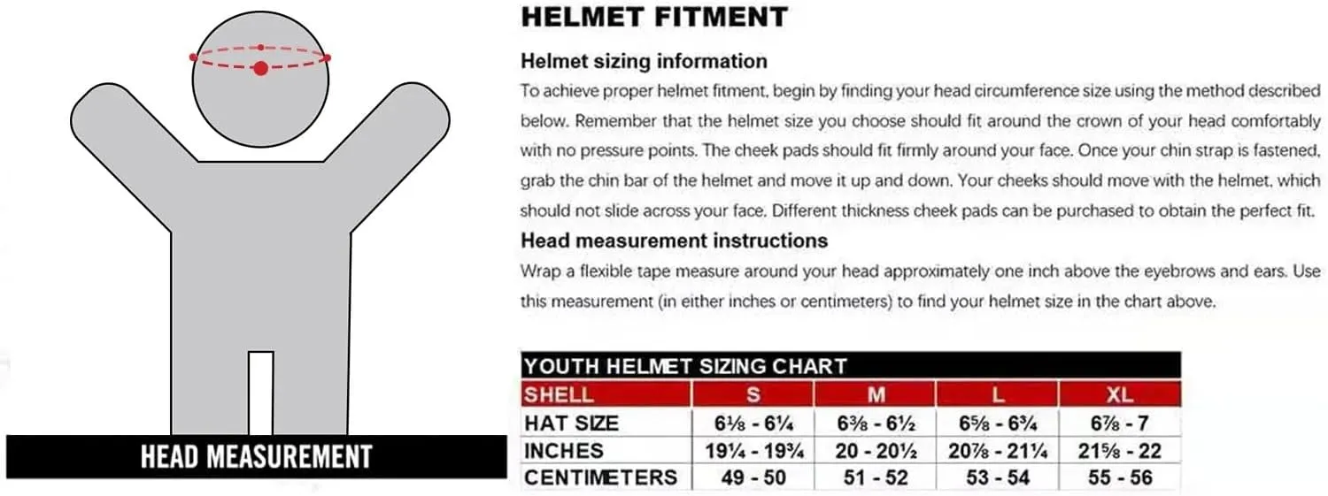 GLX GX623 Youth ATV/Dirt Bike Helmet Combo - Retro Blue, Medium - DOT