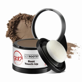 Got? Roots - Root Touch Up Hair Color, Brow, Beard, Hairline & Bald Spot Concealing Powder - Gray Root Coverage for Women & Men - 0.14 OZ Tub (Medium Brown, Pack of 2)