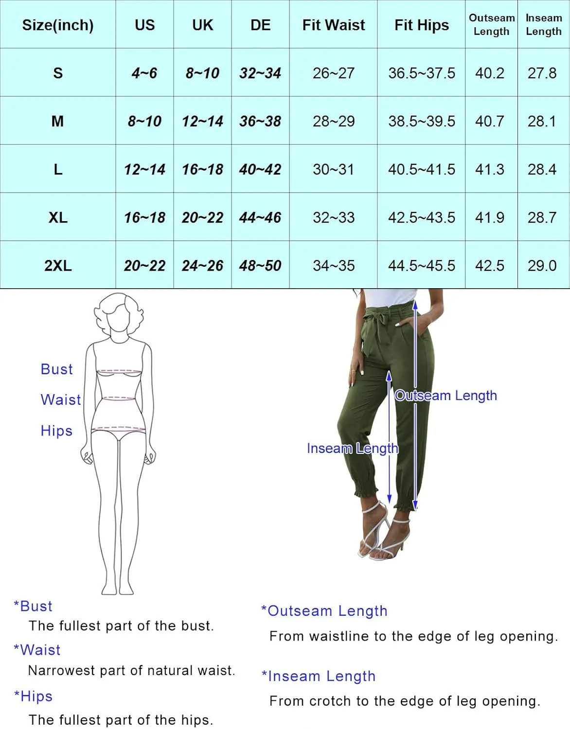 GRACE KARIN Womens Casual Pants Self Tie Bow-Knot Ankle Length Pencil Pants with Pockets