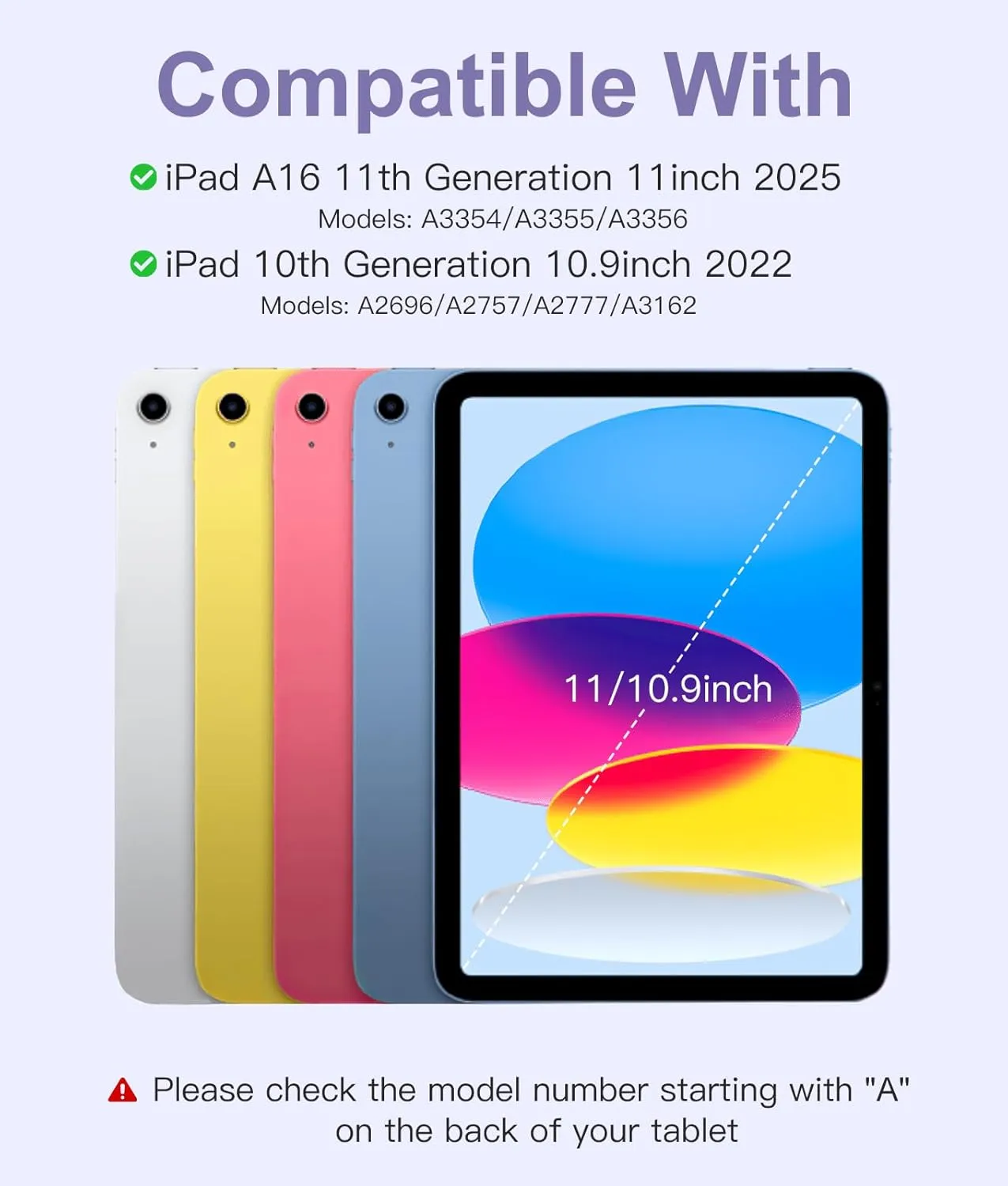 Hamile for iPad 11th 10th Generation Case with Keyboard - 7 Colors Backlit Wireless Detachable Folio Keyboard Cover with Pencil Holder for iPad 11-inch A16 2025 10th Gen 10.9 Inch 2022 (Lavender)
