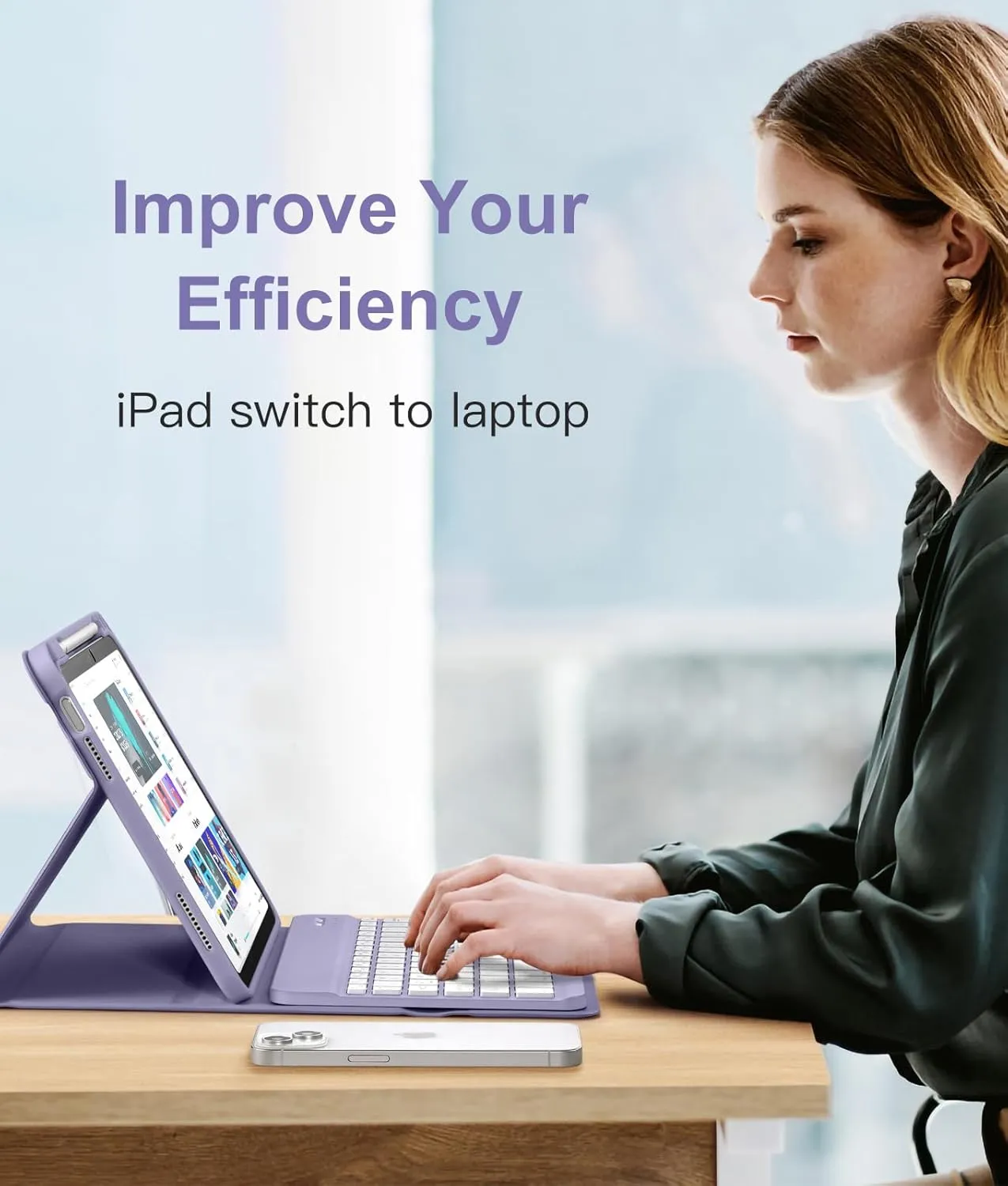 Hamile for iPad 11th 10th Generation Case with Keyboard - 7 Colors Backlit Wireless Detachable Folio Keyboard Cover with Pencil Holder for iPad 11-inch A16 2025 10th Gen 10.9 Inch 2022 (Lavender)
