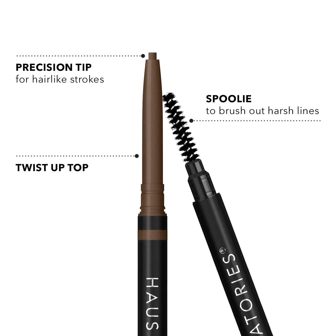HAUS LABORATORIES By Lady Gaga: THE EDGE PRECISION BROW PENCIL | Micro Eyebrow Pencil for Natural Hairlike Strokes, Defining & All Day Wear, Available in Black, Brown & More Shades | .002 Oz.