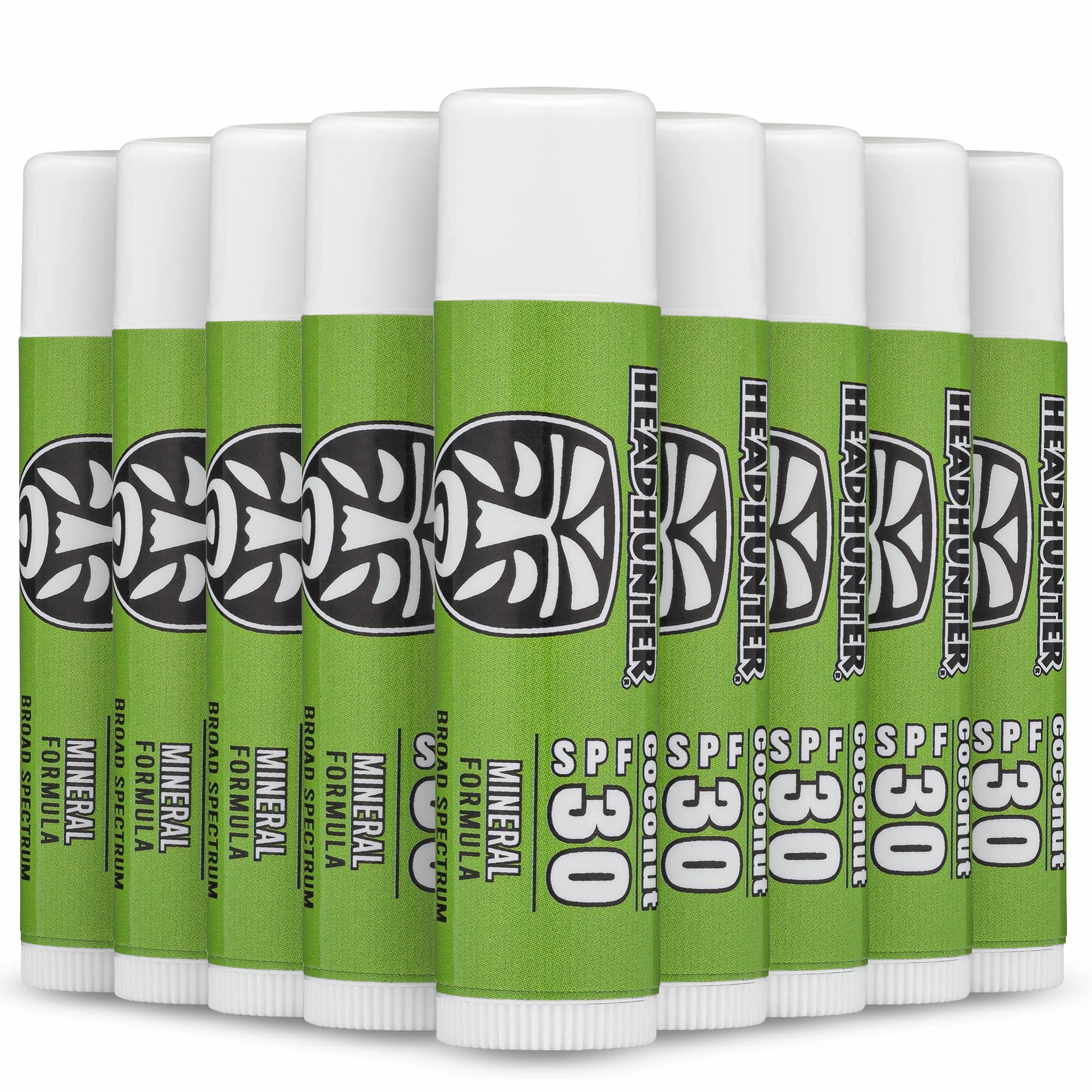 Headhunter Coconut Sport Chapstick Sunscreen SPF 30, Natural Mineral Lip Balm For Sun Protection, Waterproof Lip Sunscreen For Ultra Sport Protection and Solar Defense, Reef Safe Sunblock Chap Stick (9 Pack)