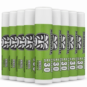 Headhunter Coconut Sport Chapstick Sunscreen SPF 30, Natural Mineral Lip Balm For Sun Protection, Waterproof Lip Sunscreen For Ultra Sport Protection and Solar Defense, Reef Safe Sunblock Chap Stick (9 Pack)