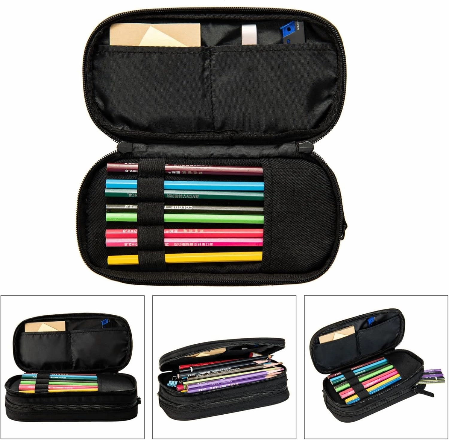 Herringbone in Blue Brown Grey Multifunctional Pocket Backpack Crossbody Lunch Bag Pencil Case 3Pcs Set Large Capacity Backpack