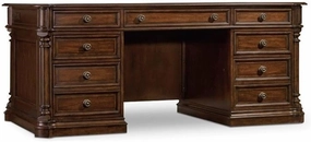Hooker Furniture Leesburg Executive Desk in Mahogany Wood Finish