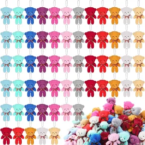 HyDren 156 Pcs Mini Bears Bulk 4.7 Inch Tiny Doll Stuffed Bear Animal Plush Toys Keychain for Graduation Kids Girls Boys Adults Wedding Gifts Party Favors(Multicolor)