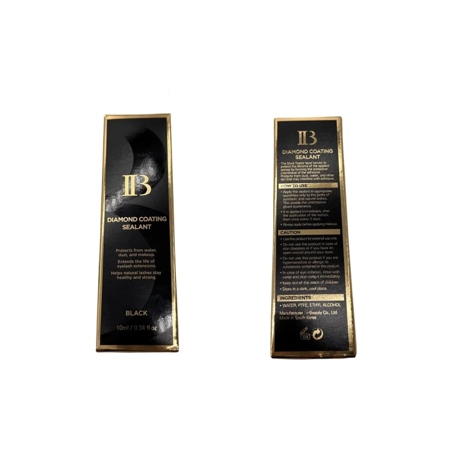 IB Eyelash Extensions Diamond Coating Sealant Black Coat Sealer Protective Longer Life 10ml Transparent 2 Bottles Professional/Personal use