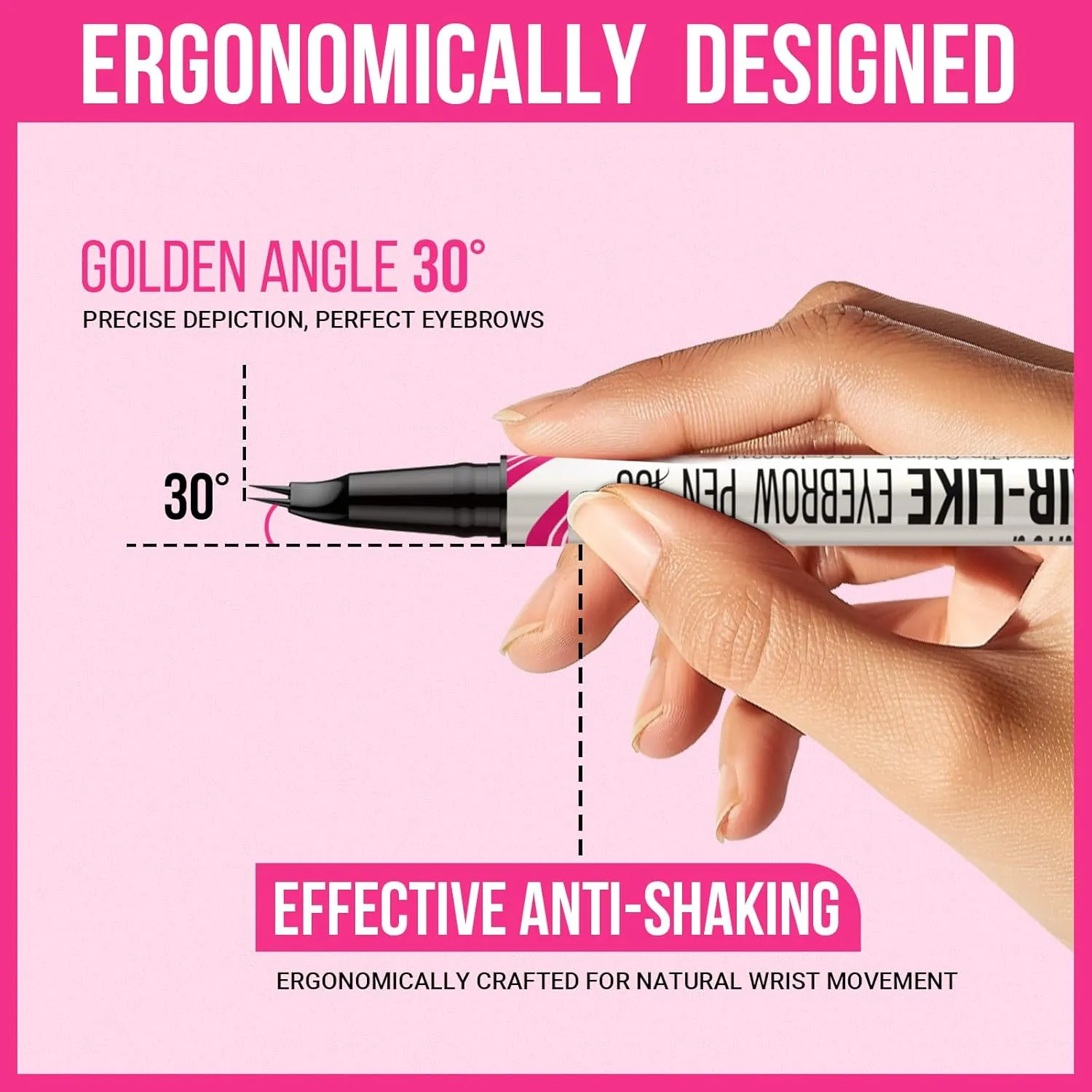 iMethod Curved Eyebrow Pen - Eyebrow Pencil, 2 Count Brow Pencil Dual-Ended with Curved Tip and Precise Brush-Tip for Natural Hair-Like Brows, Last All-Day, Dark Brown and Brown Each