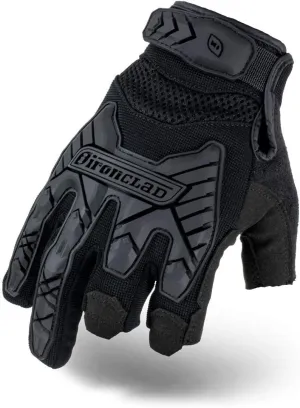 Ironclad Tactical Impact Trigger Gloves, TAA Compliant, Best for Military, Law Enforcement, Airsoft, Paintball, Machine Washable, Sized XS-XXXXL, Black (IEXT-FRIBLK-03-M), Medium (1 Pair)