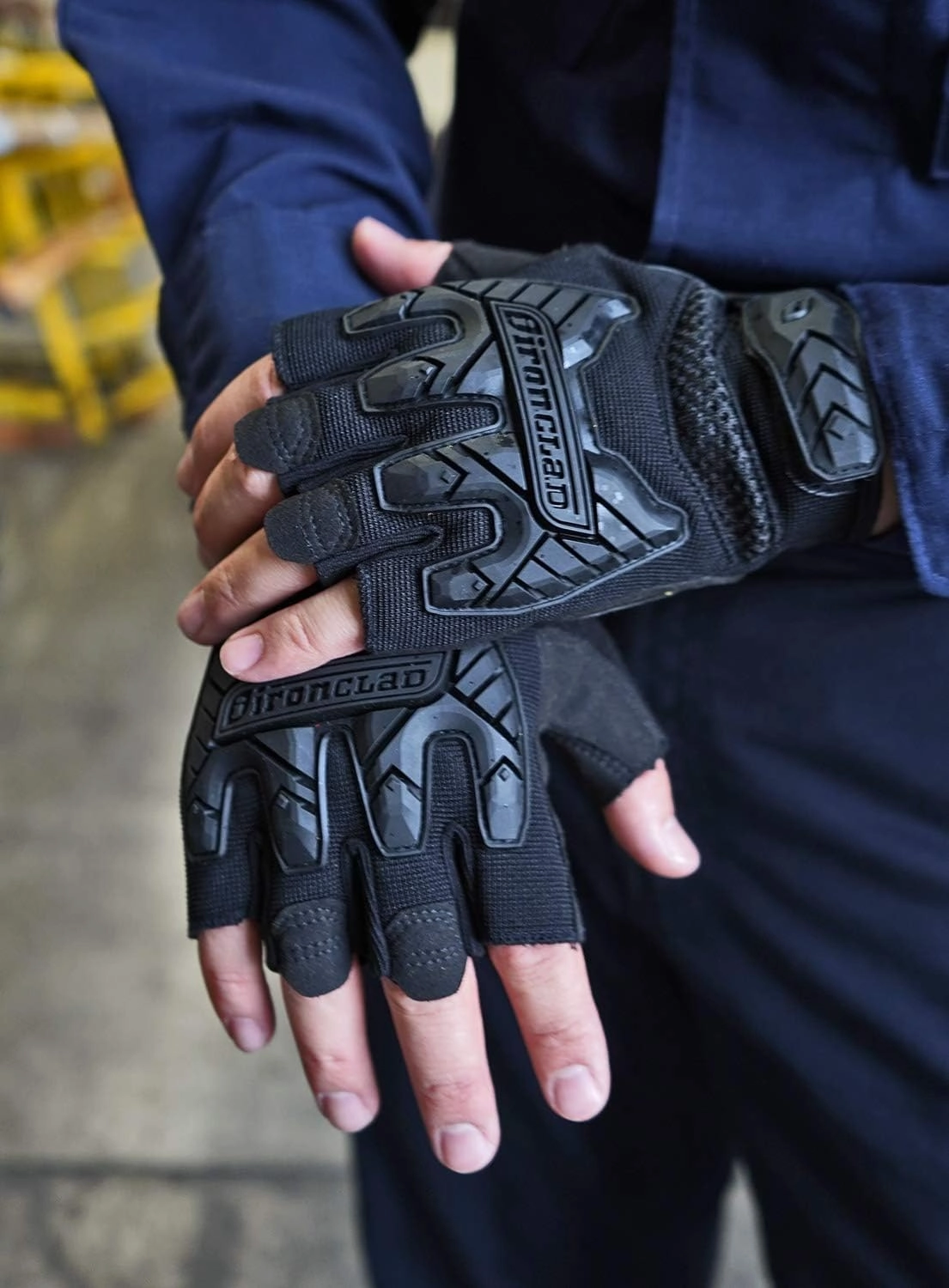 Ironclad IEXT-FIBLK-03-M Tactical Fingerless Impact Glove Black, Medium