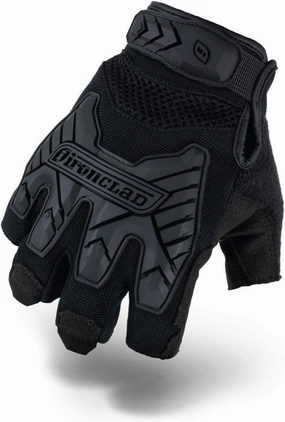 Ironclad IEXT-FIBLK-03-M Tactical Fingerless Impact Glove Black, Medium