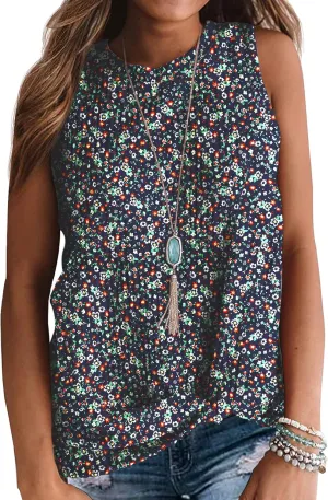 IWOLLENCE Womens Waffle Knit Tank Tops Casual Blouse Sleeveless Cute Twist Knot Tunic