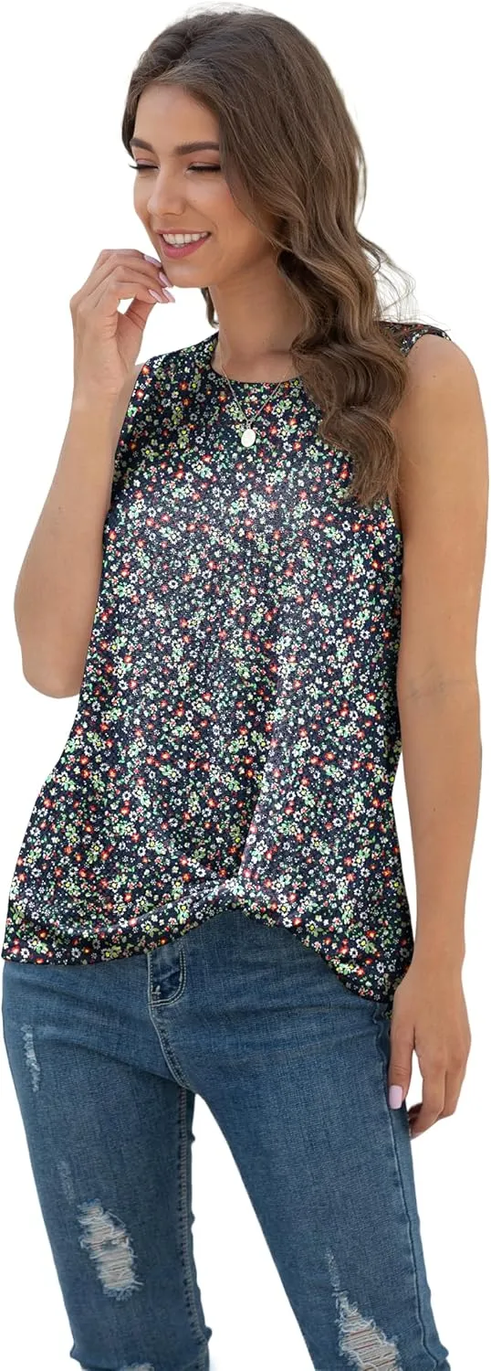 IWOLLENCE Womens Waffle Knit Tank Tops Casual Blouse Sleeveless Cute Twist Knot Tunic