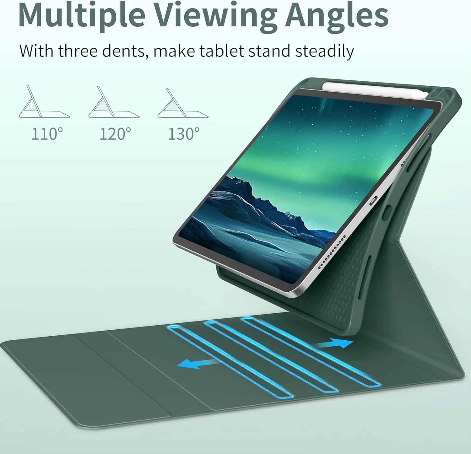 JKSML Keyboard Case for iPad 11th 10th Generation 11/10.9 inch A16 2025/2022, 7 Colors Backlit, Detachable Wireless Keyboard for iPad 10th Gen, Built-in Pencil Holder, Auto Sleep/Wake, Dark Green