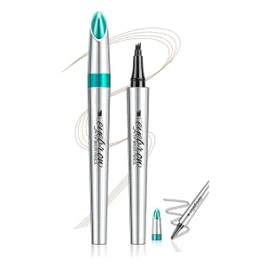 Kaberryfls Waterproof Natural Eyebrow Pen, 3D Waterproof Microblading Eyebrow Pen Kaberryfls, Kaberryfls Eyebrow Pencil, Kaberryfls Eye Brow Pencil 4 Tipped Precise Brow Pen (#1 light brown)