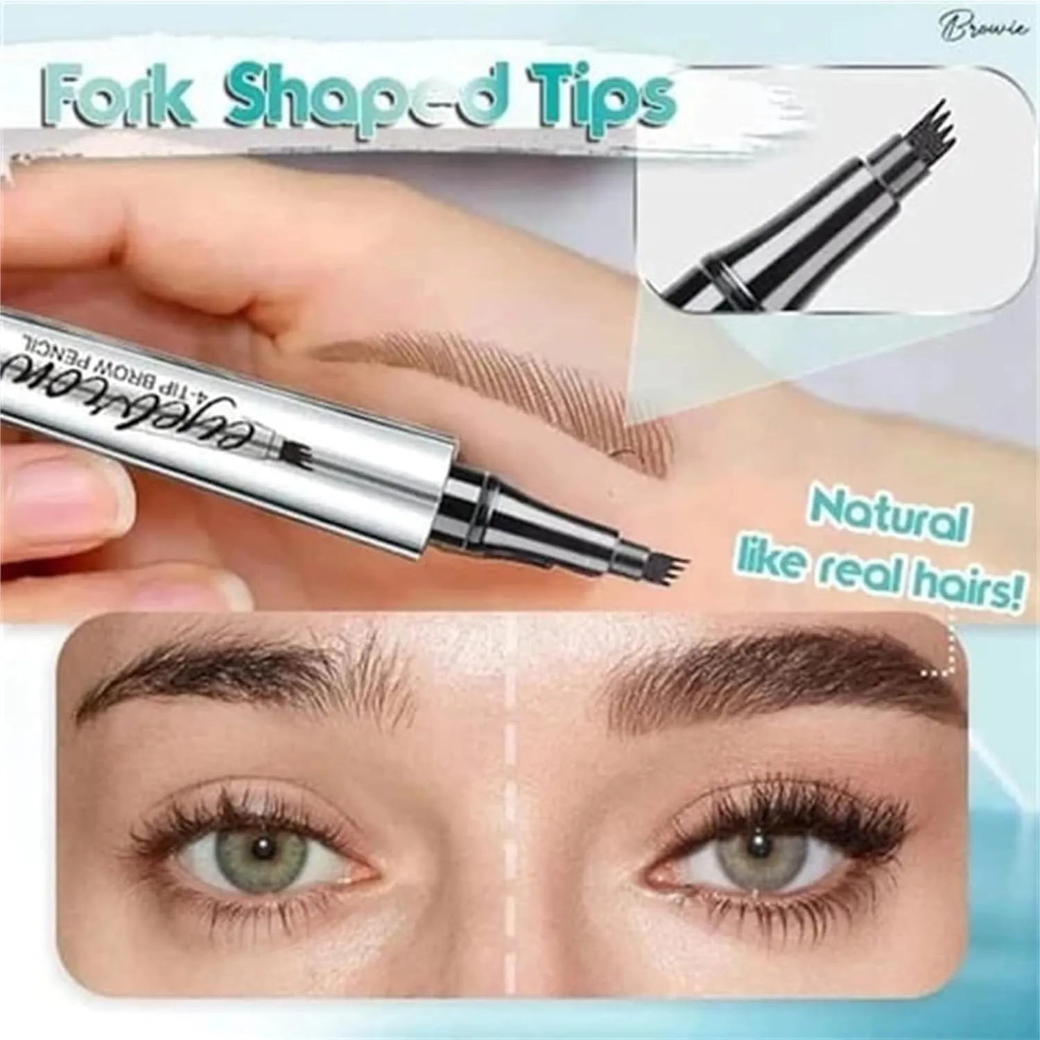 Kaberryfls Waterproof Natural Eyebrow Pen, 3D Waterproof Microblading Eyebrow Pen Kaberryfls, Kaberryfls Eyebrow Pencil, Kaberryfls Eye Brow Pencil 4 Tipped Precise Brow Pen (#5 Smoky gray)