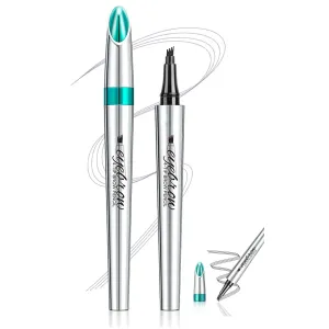 Kaberryfls Waterproof Natural Eyebrow Pen, 3D Waterproof Microblading Eyebrow Pen Kaberryfls, Kaberryfls Eyebrow Pencil, Kaberryfls Eye Brow Pencil 4 Tipped Precise Brow Pen (#5 Smoky gray)