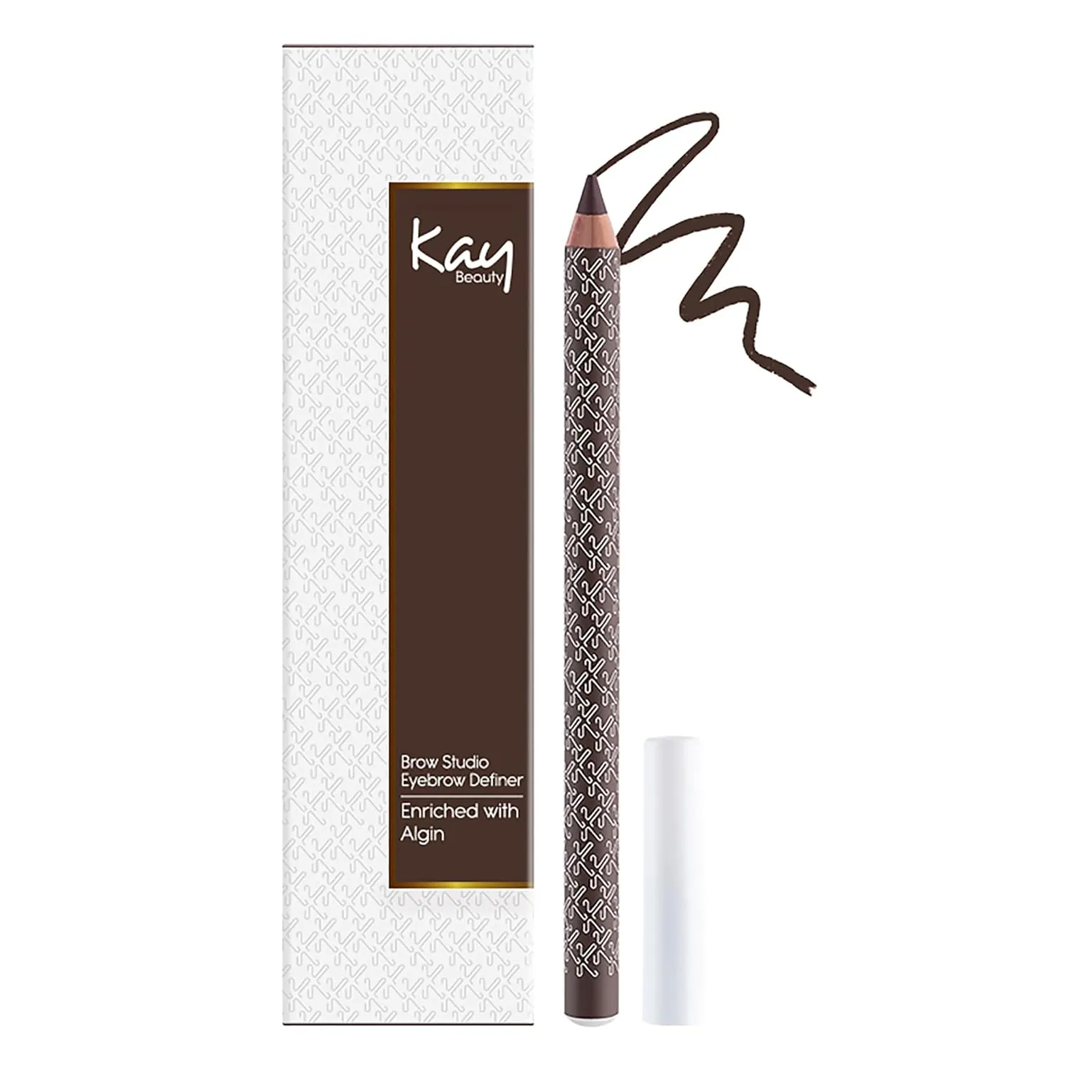 Kay Beauty Eyebrow Enhancer Pencil, Walnut, 0.04 oz - Brow Pencil for Women - Ultra-Fine Tip Eyebrow Pen - Waterproof and Sweatproof - Infused with Algin to Nourish and Soften Brows