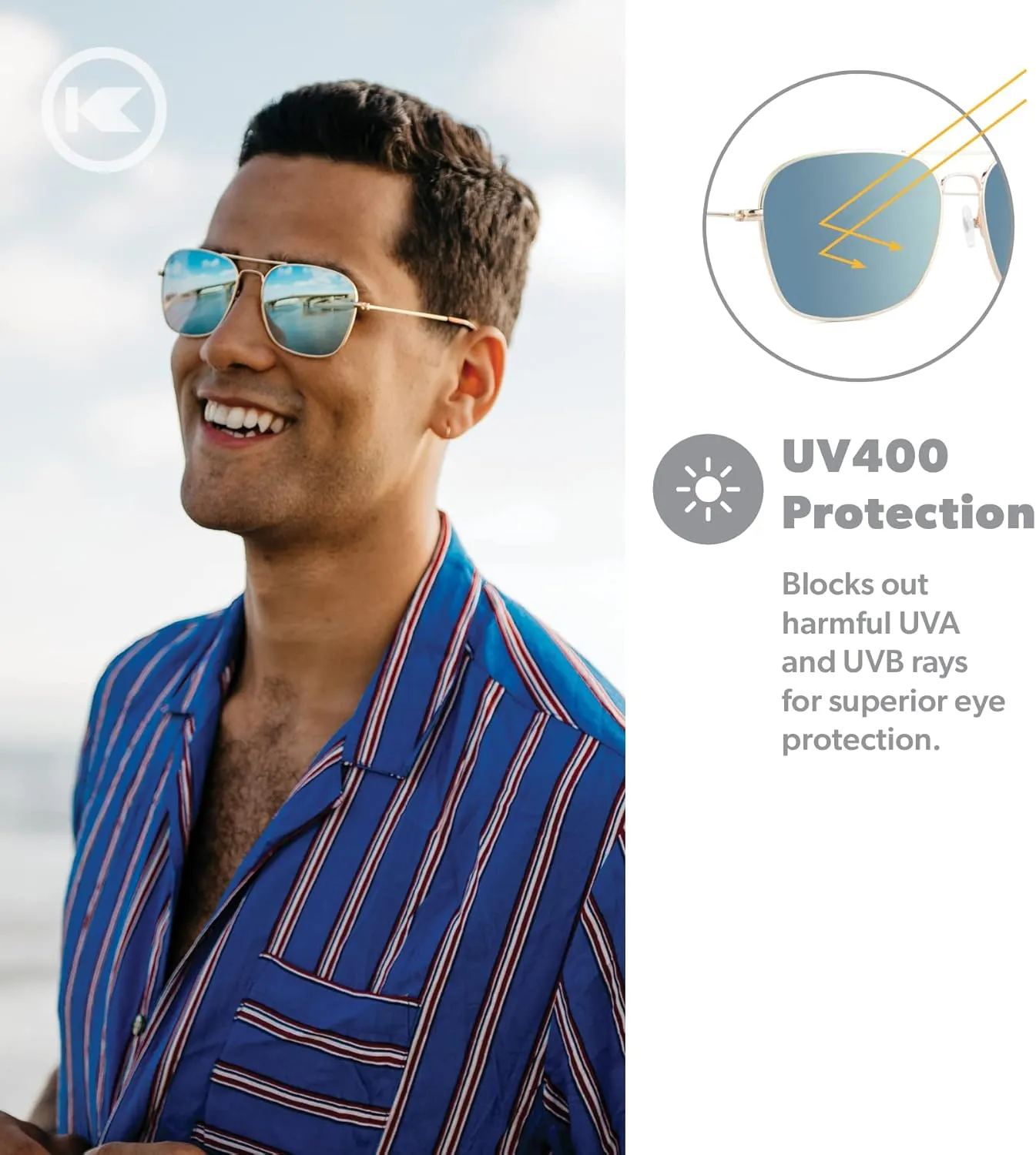 Knockaround Mount Evans Polarized Sunglasses - Squared Aviator Style Sunglasses with Full UV400 Protection