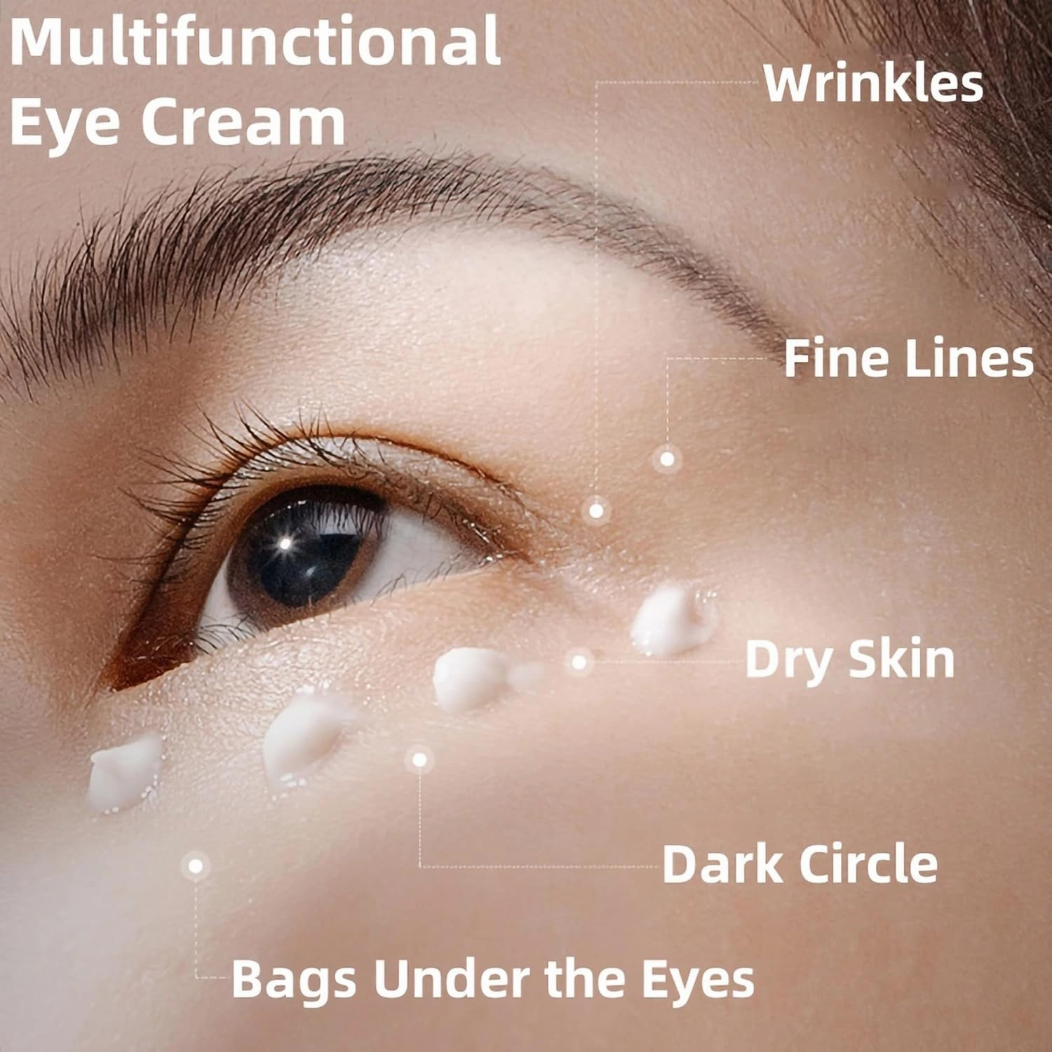 Korean Multi-Action Eye Cream, Moisturize Under Eye Cream, Lightens dark circles, firms skin and reduces fine lines and wrinkles | Contains Collagen, Suitable for all Skin Types 0.8 oz (2)