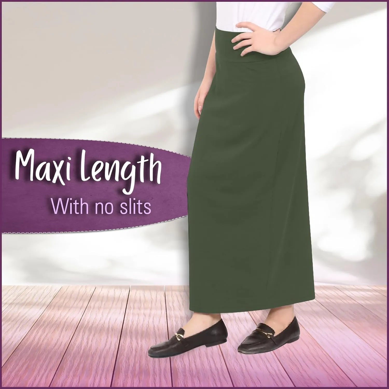 Kosher Casual Women's Modest Cotton Stretch Long Maxi Pencil Skirt