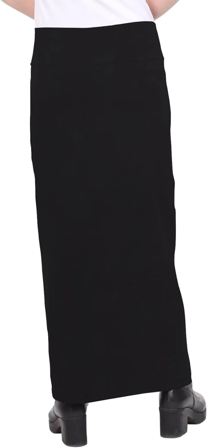 Kosher Casual Women's Modest Cotton Stretch Long Maxi Pencil Skirt