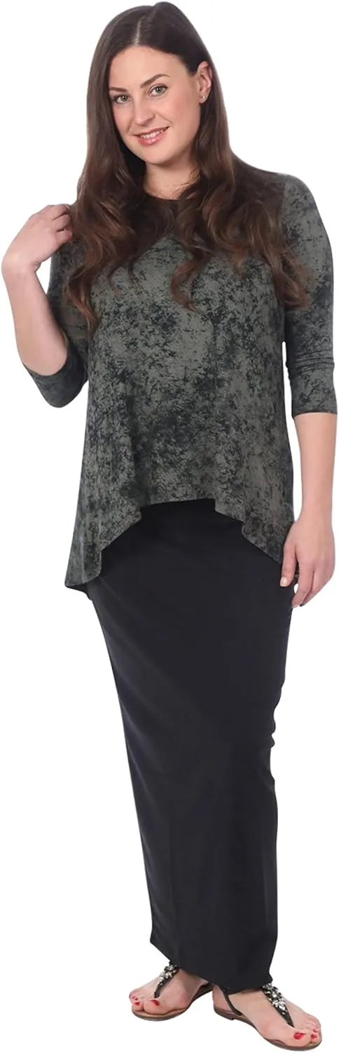 Kosher Casual Women's Modest Cotton Stretch Long Maxi Pencil Skirt