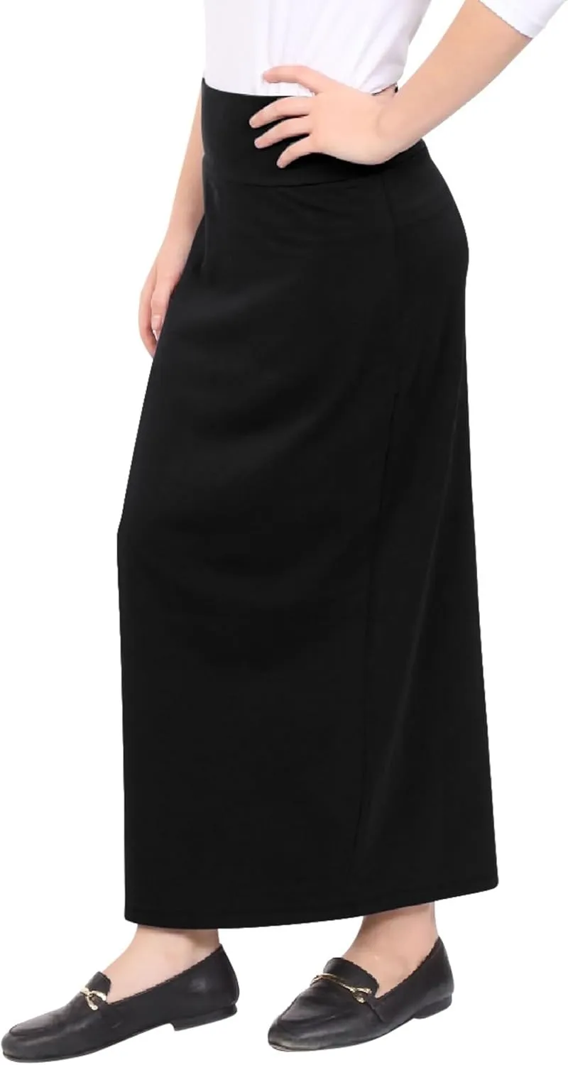 Kosher Casual Women's Modest Cotton Stretch Long Maxi Pencil Skirt