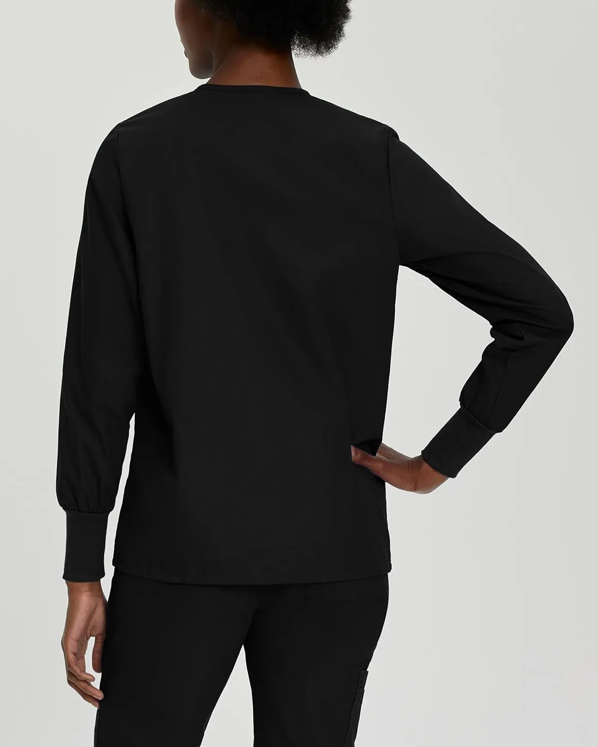 Landau Essentials Relaxed Fit 4-Pocket Snap-Front Scrub Jacket for Women 7525