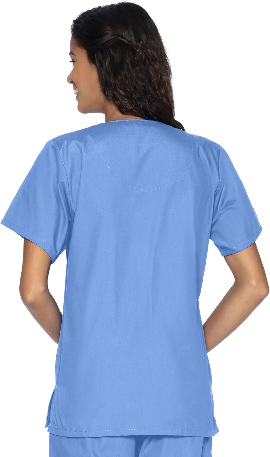 Landau Essentials Relaxed Fit 4-Pocket V-Neck Scrub Top for Women 8232