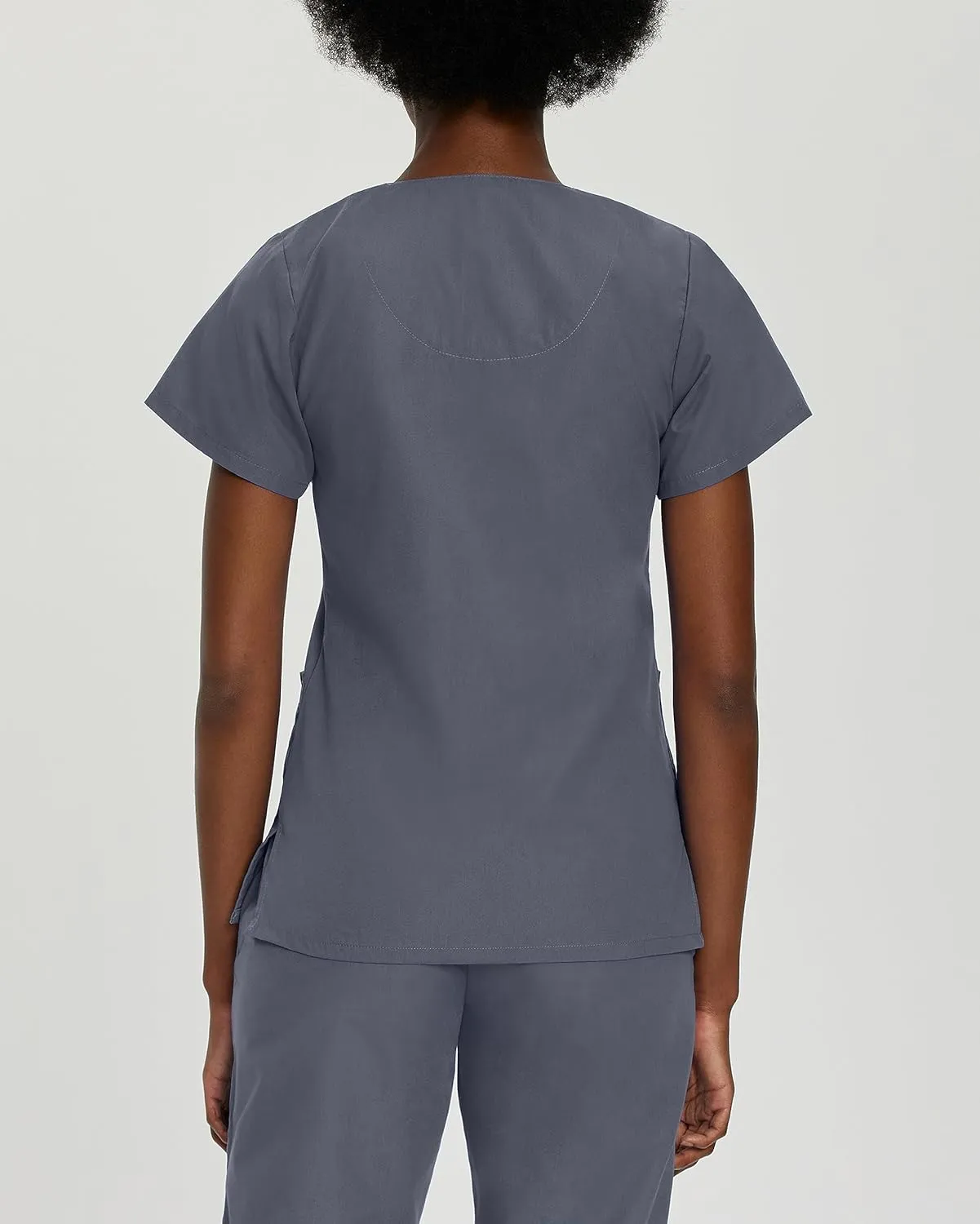 Landau Essentials Relaxed Fit 4-Pocket V-Neck Scrub Top for Women 8232