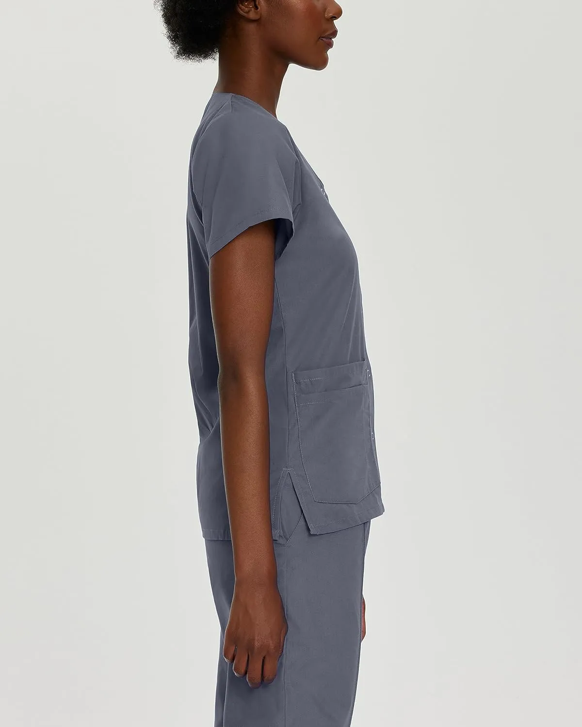Landau Essentials Relaxed Fit 4-Pocket V-Neck Scrub Top for Women 8232