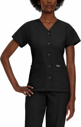 Landau Essentials Relaxed Fit 4-Pocket V-Neck Scrub Top for Women 8232