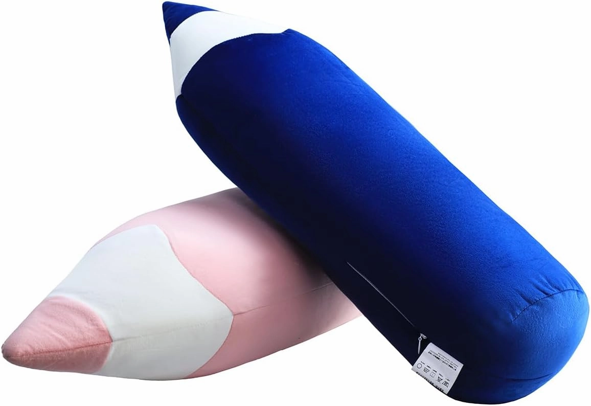 Large Creative Cute Pencil Plush Pillow Cushion, Men and Women Birthday Gifts. Dark Blue-27 Inch