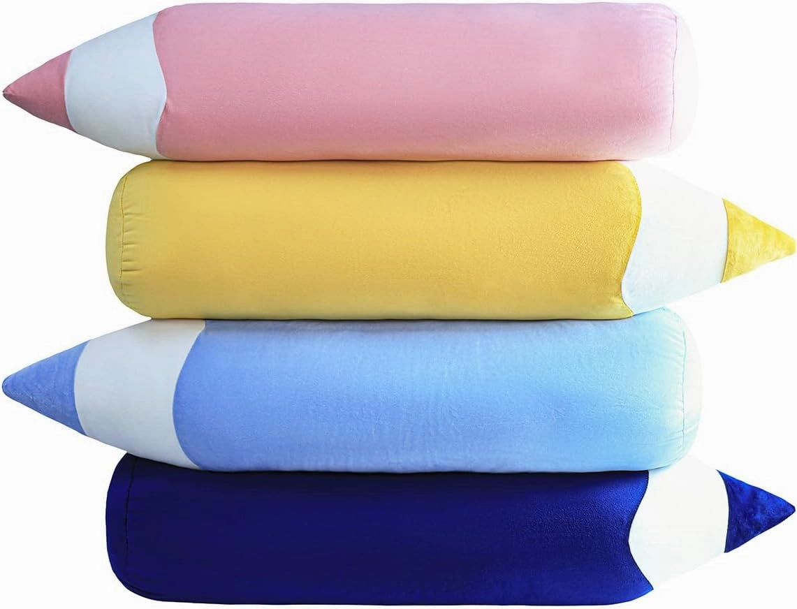 Large Creative Cute Pencil Plush Pillow Cushion, Men and Women Birthday Gifts. Dark Blue-27 Inch