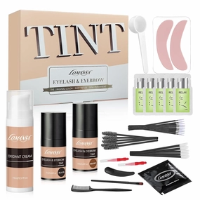 Lash Color Kit, Eyelash Color Kit Black Brown 2 in 1 Coloring Kit, Instant Brown Brow Color Kit for 20 Applications, Lasts Up to 4 Weeks