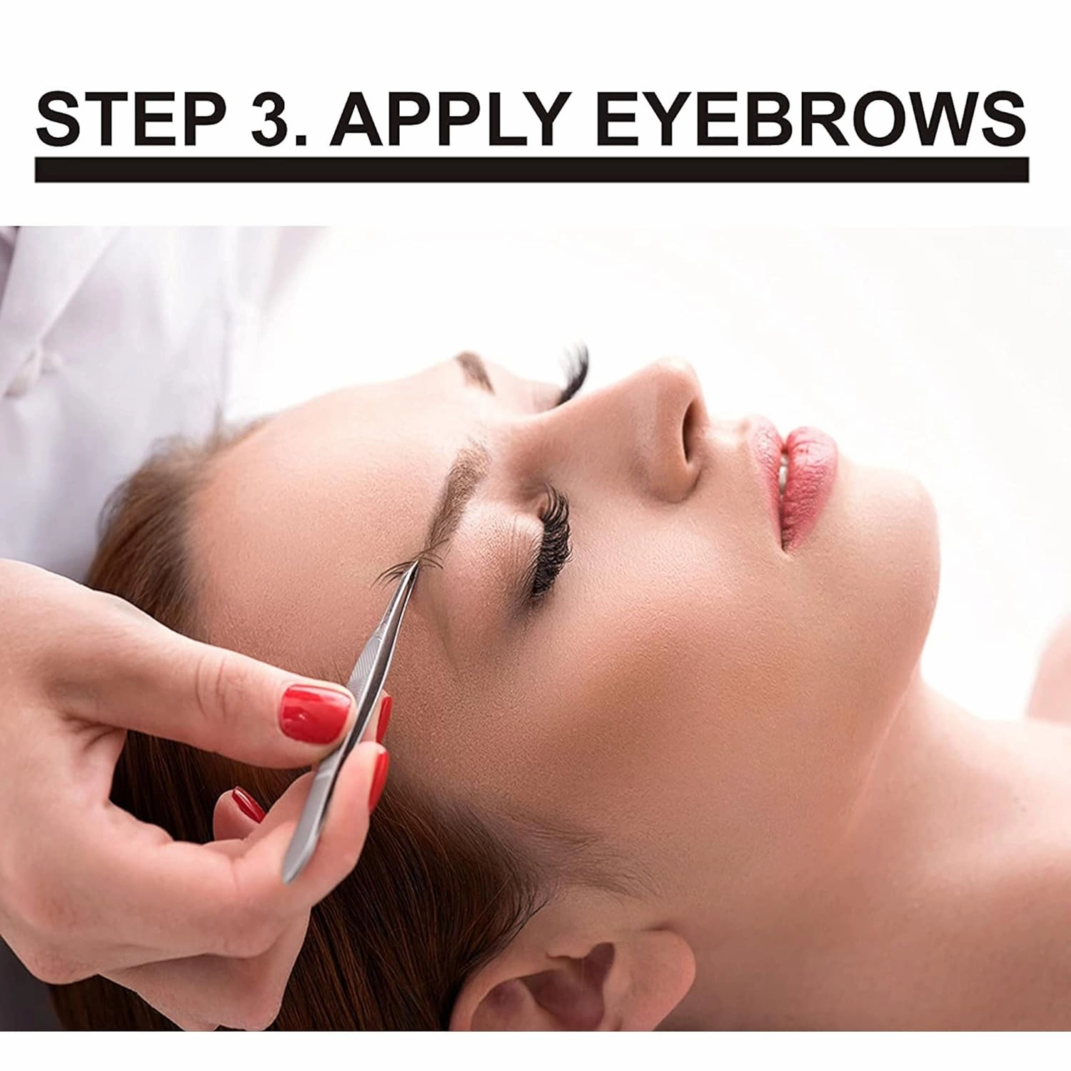 Lash Eyebrow Extensions Kit with 2 Trays of Mink False Eyebrows in Brown, Eyebrow Glue Clear & Extension Tweezers, Comes on Mixed Length Trays 5-8 mm (Brown 2-Pack, Black Tweezer)