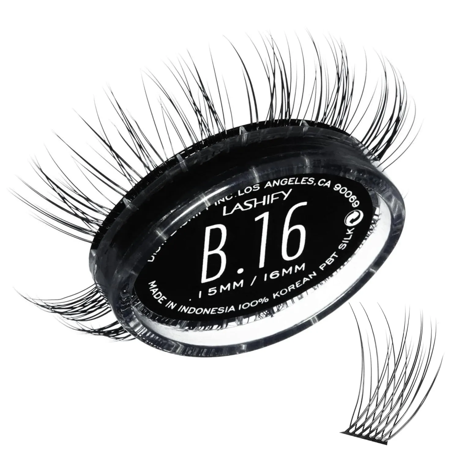 Lashify Bold 16mm Gossamer Eyelash Extensions Refill, Black, DIY False Lashes for a Natural Look