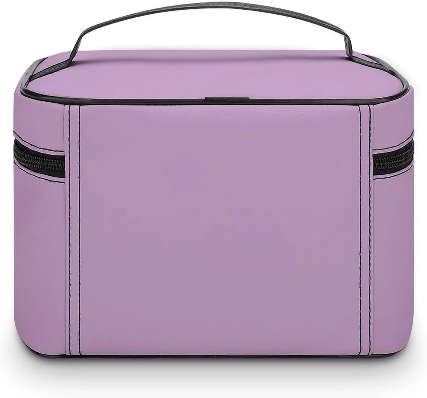 Leather Cosmetic Case, Purple Lilac Trend Color Portable Makeup Bag Organizer Large Capacity Travel Toiletry Bag with Zipper