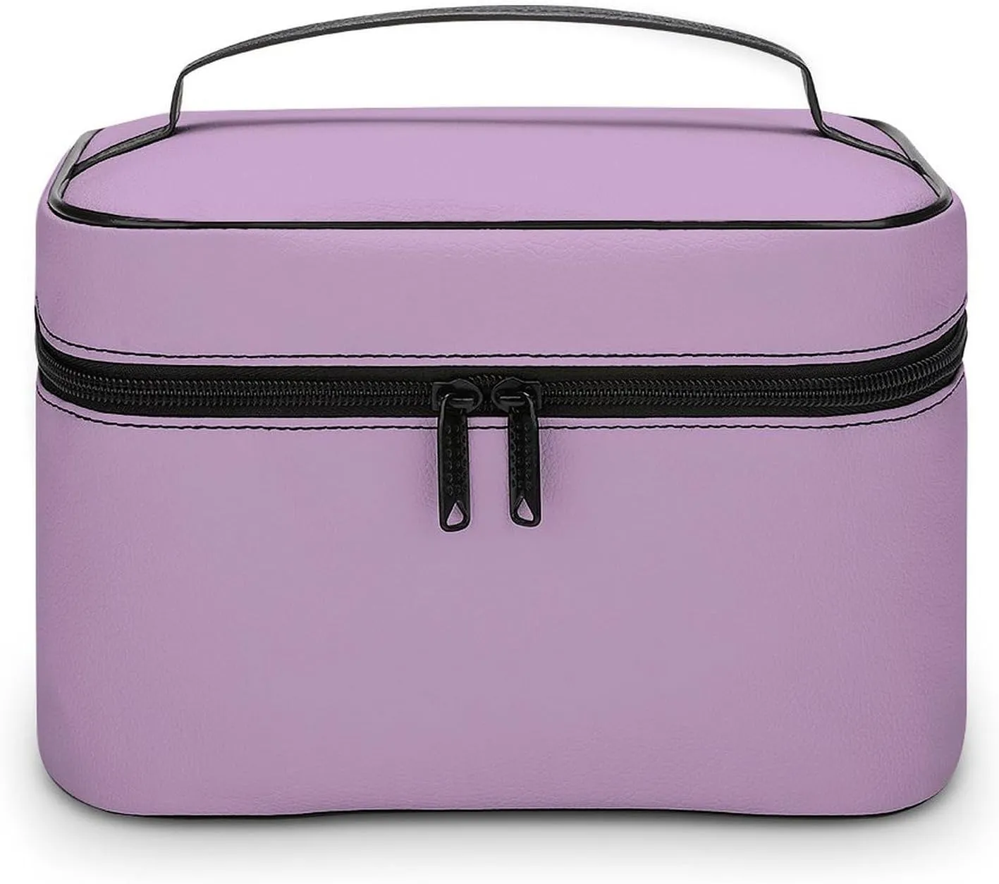 Leather Cosmetic Case, Purple Lilac Trend Color Portable Makeup Bag Organizer Large Capacity Travel Toiletry Bag with Zipper