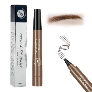 Lightsbetter Microblading Eyebrow Pencil, 3D Waterproof Microblading Eyebrow Pen 4 Fork Tip Tattoo Pencil (Dark brown)