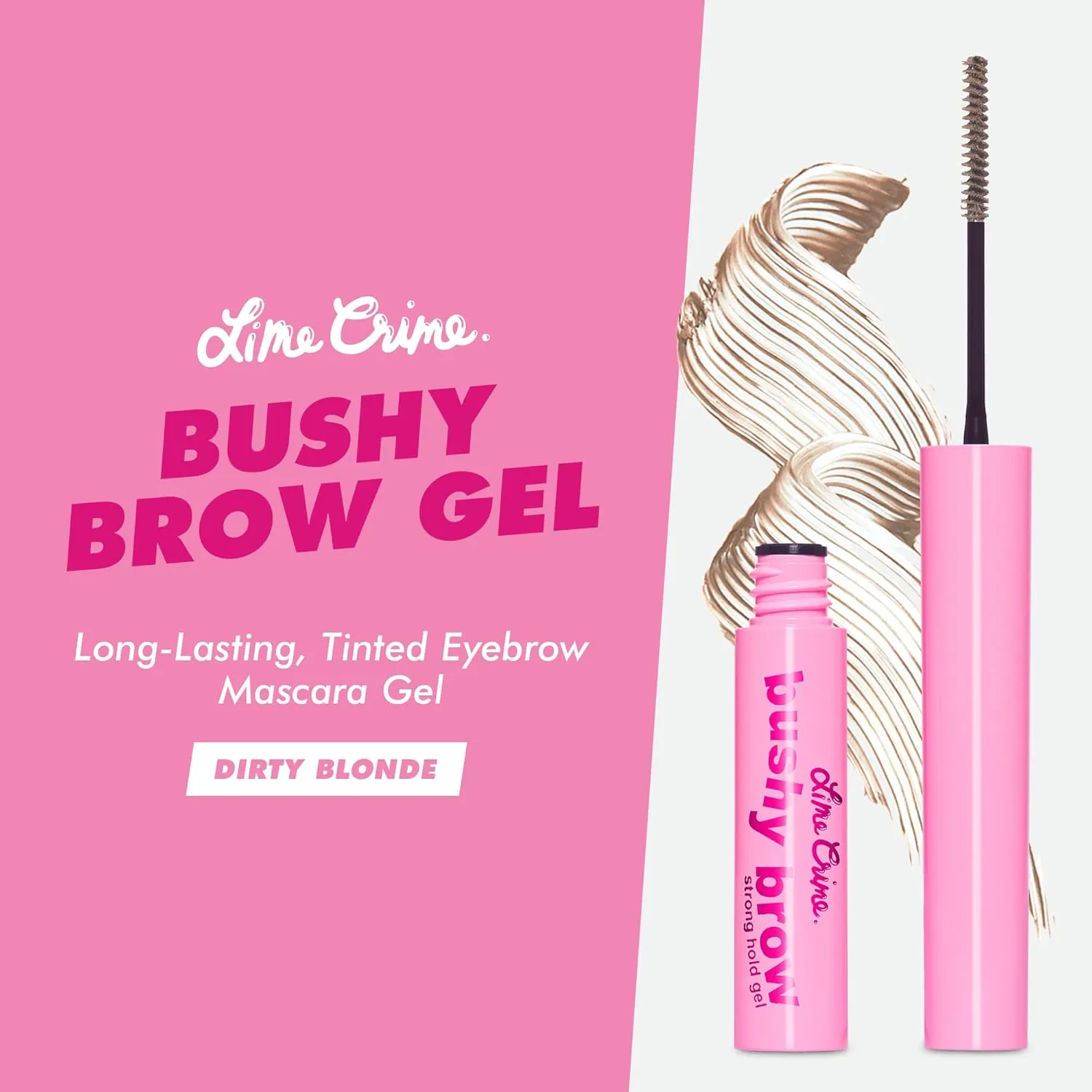Lime Crime Bushy Brow Gel, Dirty Blonde (Taupe Blonde) - Volumizing, Long Lasting & Strong Hold That Tints, Tames & Adds Texture - Eyebrow Mascara Gel - Vegan & Cruelty-Free…