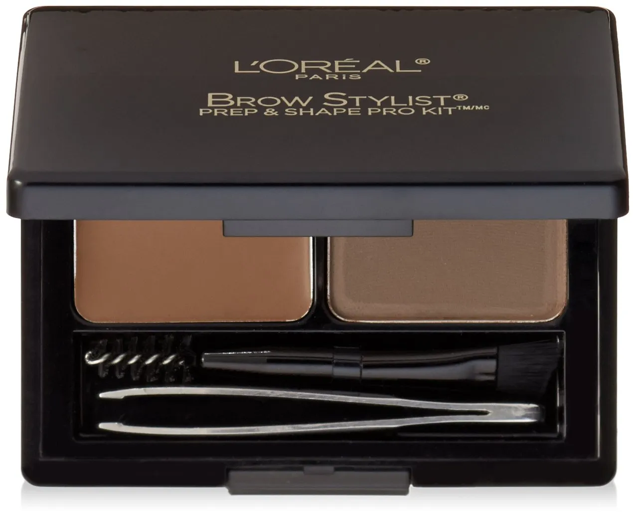 L'Oréal Paris Brow Stylist Prep and Shape Pro Brow Kit, Medium To Dark, 0.12 oz.