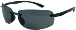 Lovin Mawi Bifocal Wrap Around Sunglasses, Polarized Reading Glasses Reduce Sun Glare, Near Invisible Line Lens, Black, 1.25x