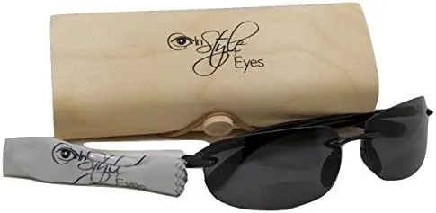 Lovin Mawi Bifocal Wrap Around Sunglasses, Polarized Reading Glasses Reduce Sun Glare, Near Invisible Line Lens, Black, 1.25x