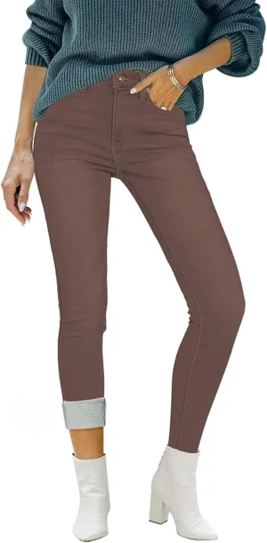 luvamia Women's Fleece Lined Jeans Winter Thermal Denim Jeggings Skinny High Waisted Stretch Warm Leggings