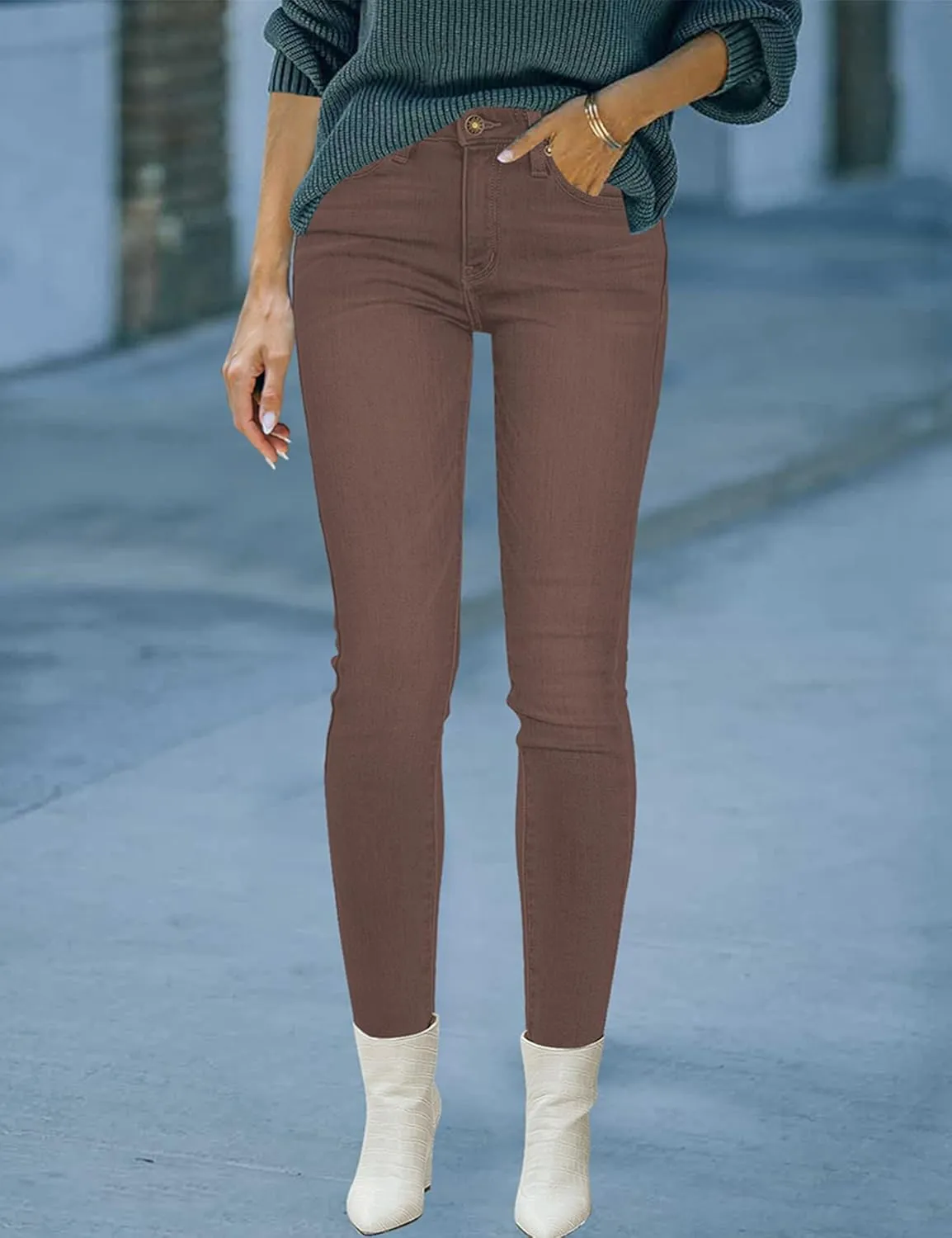 luvamia Women's Fleece Lined Jeans Winter Thermal Denim Jeggings Skinny High Waisted Stretch Warm Leggings
