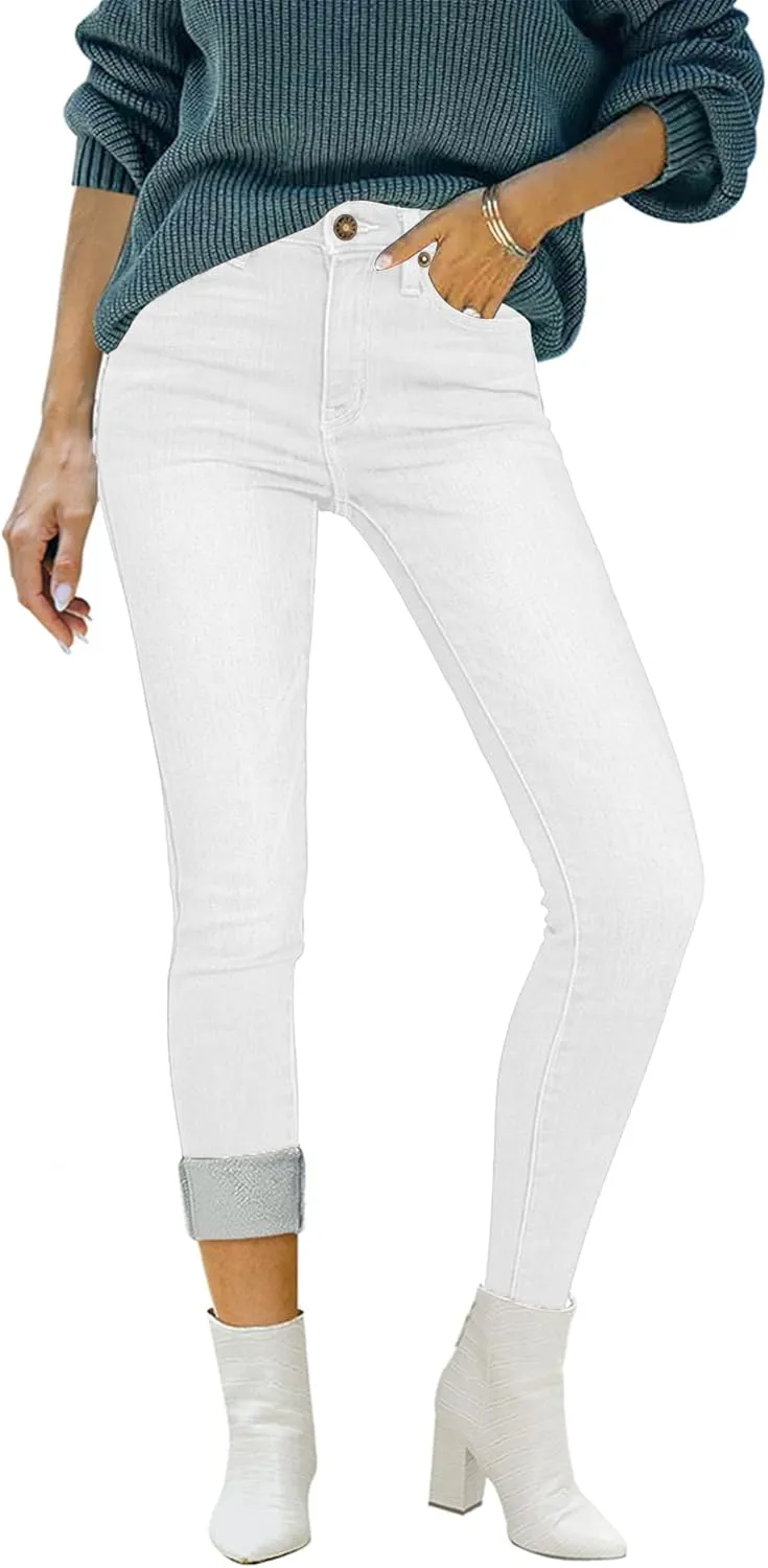 luvamia Women's Fleece Lined Jeans Winter Thermal Denim Jeggings Skinny High Waisted Stretch Warm Leggings